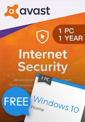 Avast Internet Security 1 PC 1 Year (+ Windows 10 Home for free)